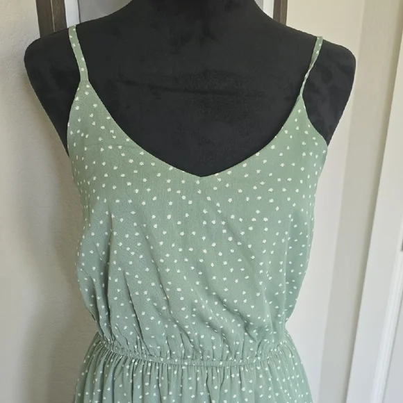 She + Sky Green Tiered Mini Sundress - Picture 3 of 6
